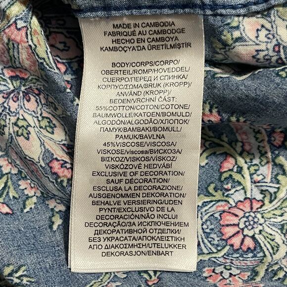 Lauren Ralph Lauren Sleep Shirt Womens XL Blue Paisley Black Label Sleepshirt - Picture 9 of 12